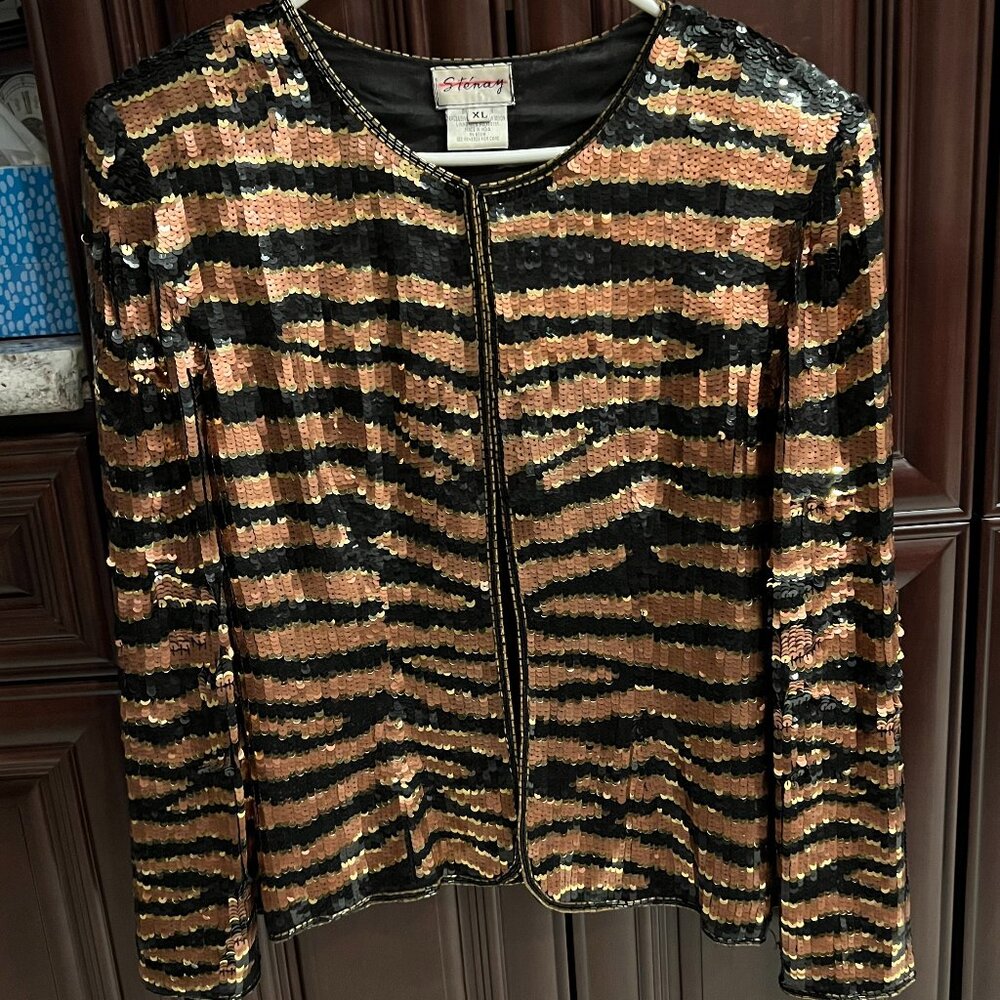 Sténay tiger print sequin jacket - image 1